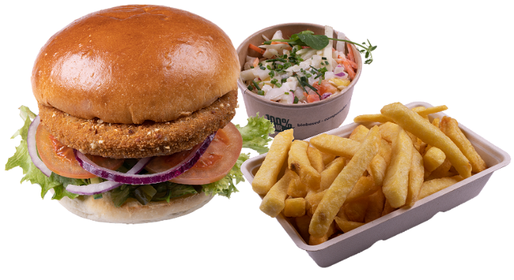 Veggie avocado burger menu